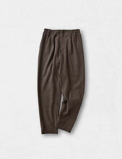 ヨーガンレール バルーンパンツ 伸縮 総ゴム チャコール 綿100 L