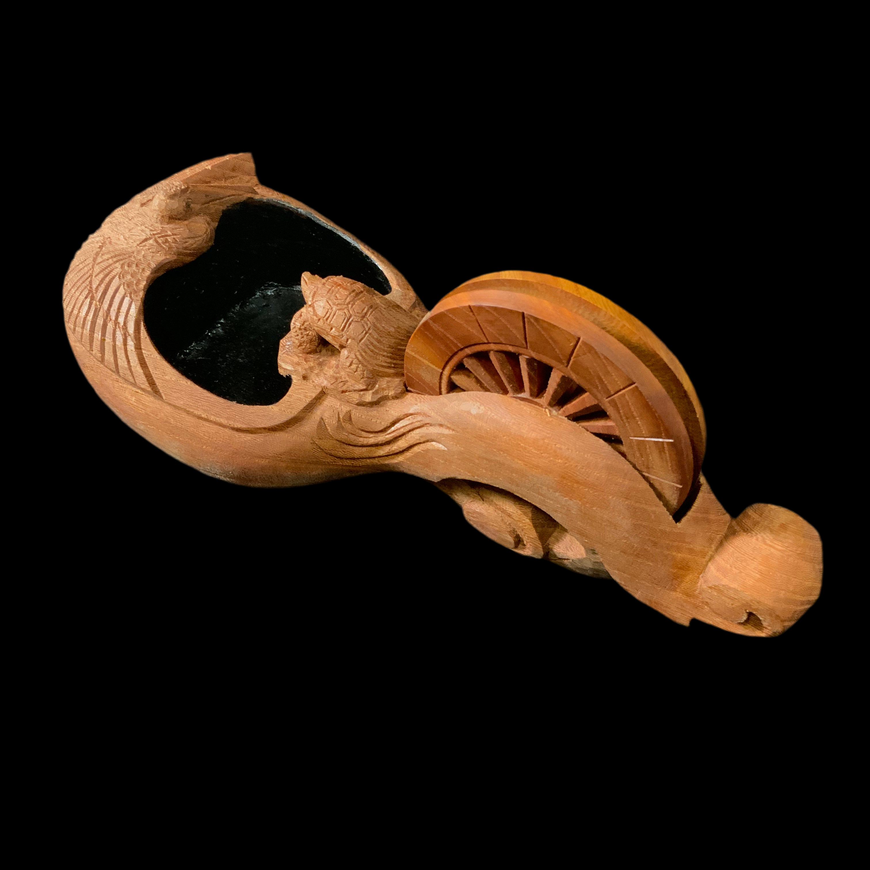 ST60 坪辰作 鶴亀 墨壺 255mm Japanese Carpenter Ink Pot Traditional