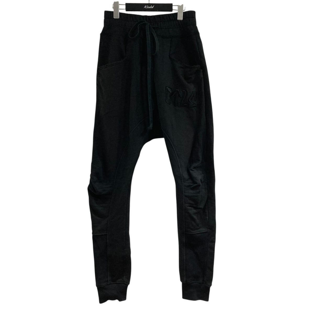 YohjiYamamotoブラックサルエルパンツ ドローストリング付き