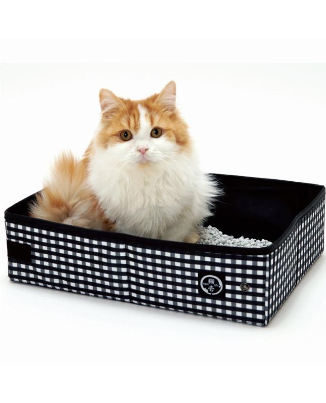 猫壱 ポータブルトイレ 黒（4580471860427）｜猫用品（猫用品