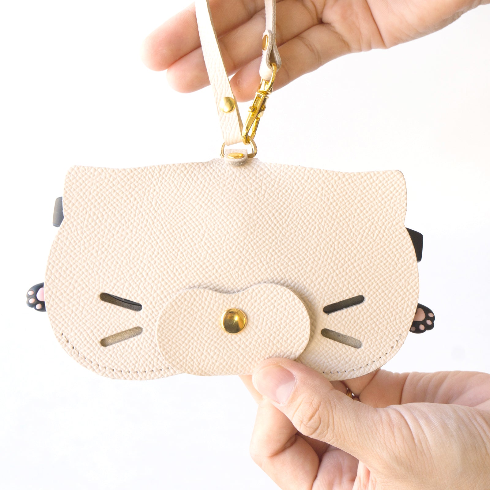 にゃんフェイス めがねケース キュイール・ミネルバ / ヴァニラ