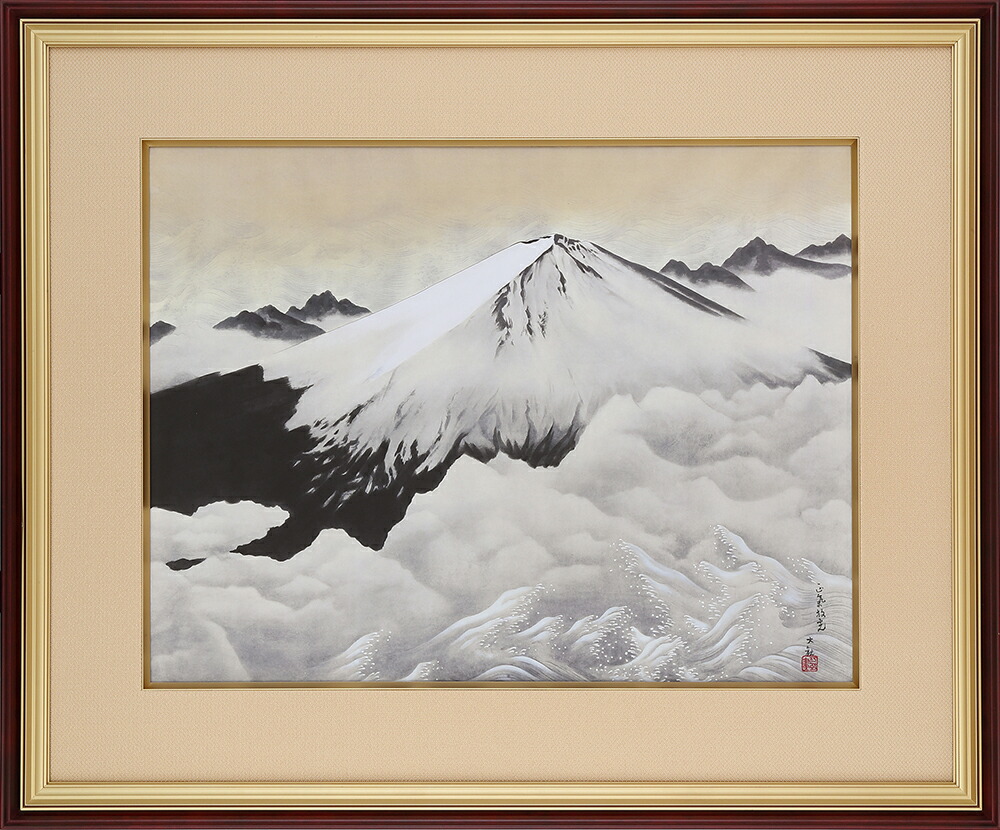 楽天市場】川合玉堂 暮雪 （ぼせつ） 日本画 ブラックガラスフレーム