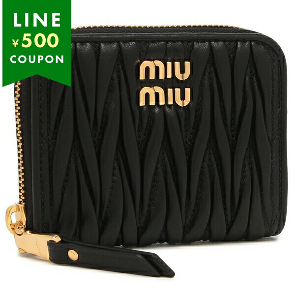 楽天市場】ミュウミュウ 二つ折り財布 マテラッセ ブラック ゴールド