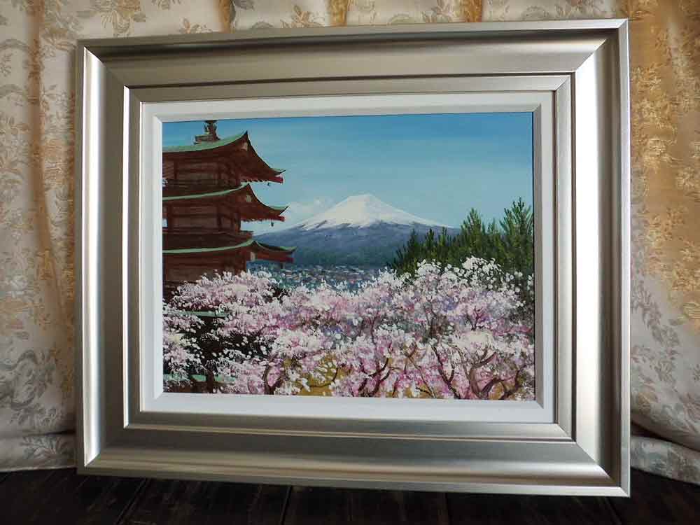 h*u様 寺井孝「高台寺の桜」額装絵画 サイン入り 寺井孝「高台寺の桜