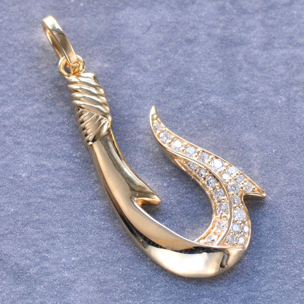 楽天市場】ペンダントトップ K18 18K フィッシュフック ダイヤモンド