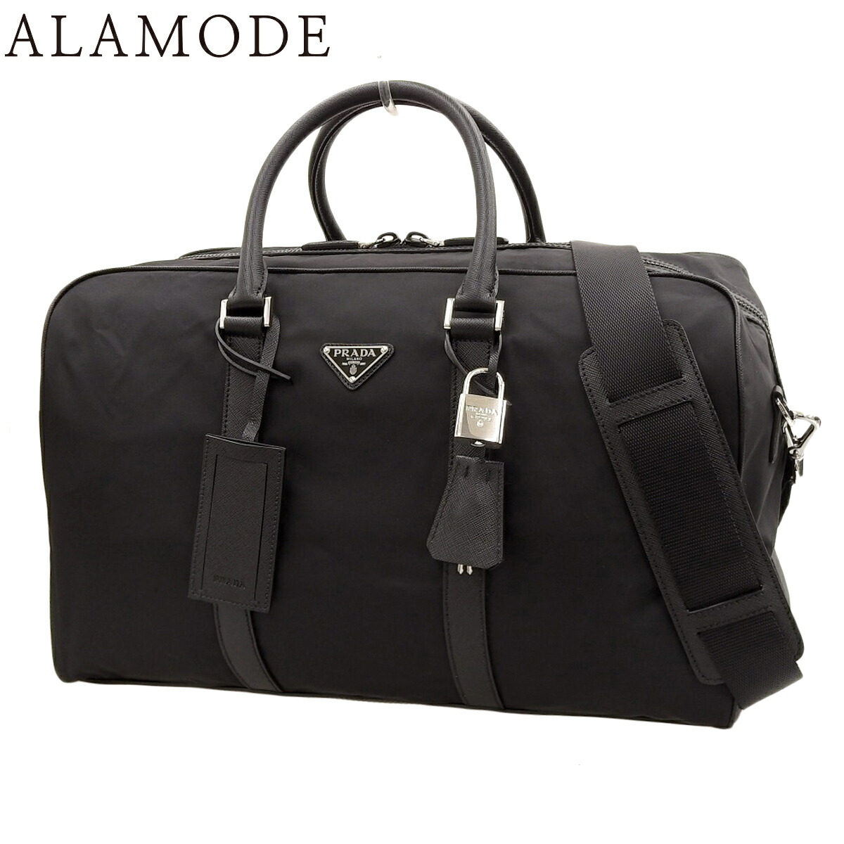 楽天市場】【送料無料】 プラダ 2way ボストンバッグ ブラック