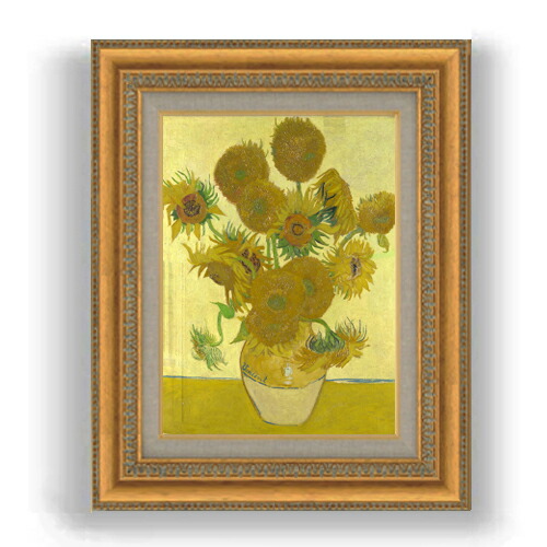 ☆秀作☆手書き油絵 クロード・モネ ひまわり 額付 絵画 インテリア