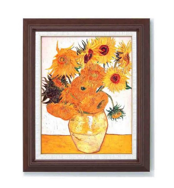 楽天市場】絵画 ゴッホ ひまわり＜立体加工付き＞F6紘黒/インテリア 額