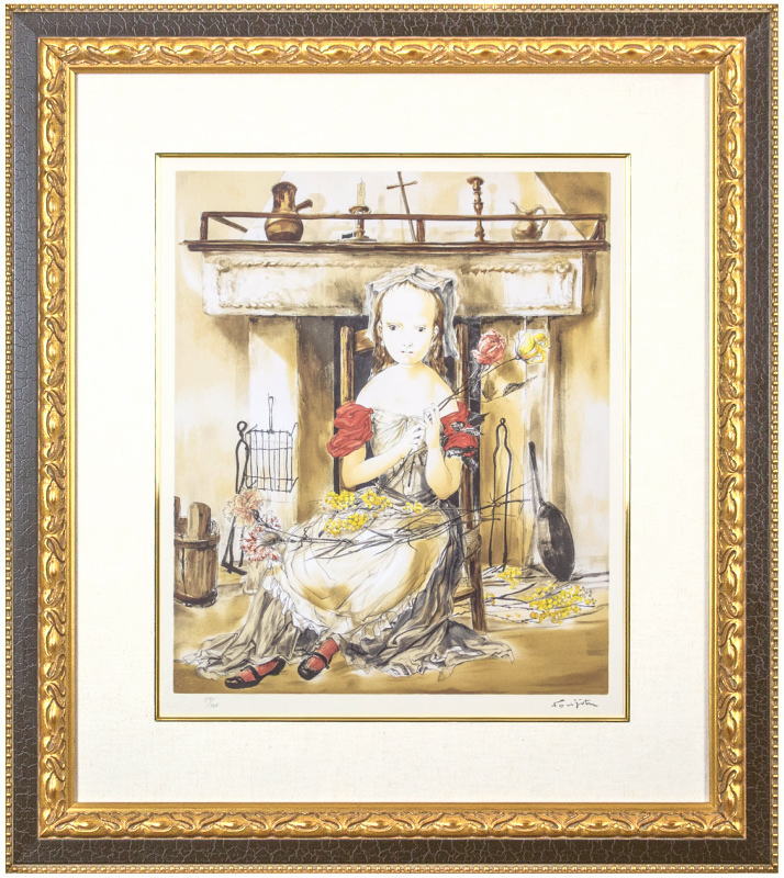 楽天市場】藤田嗣治 「 鳩と少女 」 リトグラフ【中古】 : 内田画廊