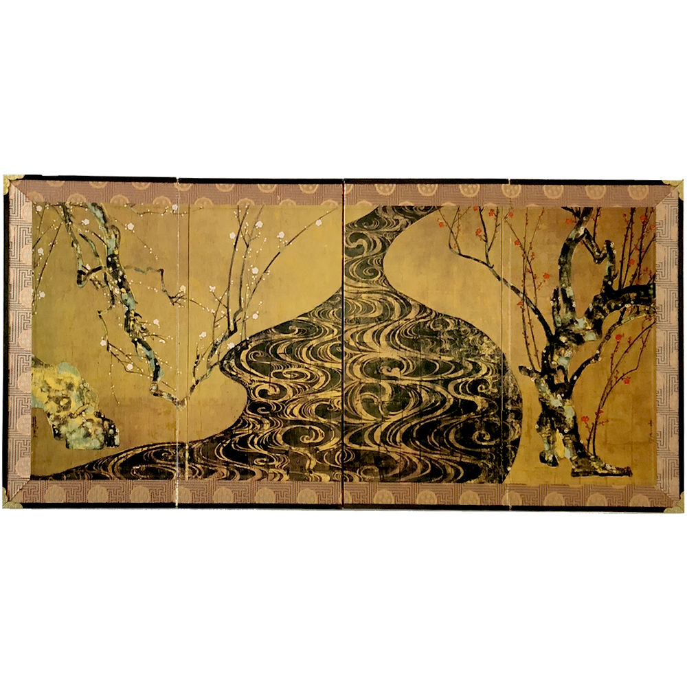 楽天市場】ミニ屏風「老松と鷹の図」京都二条城 大広間鎗の間狩野探幽