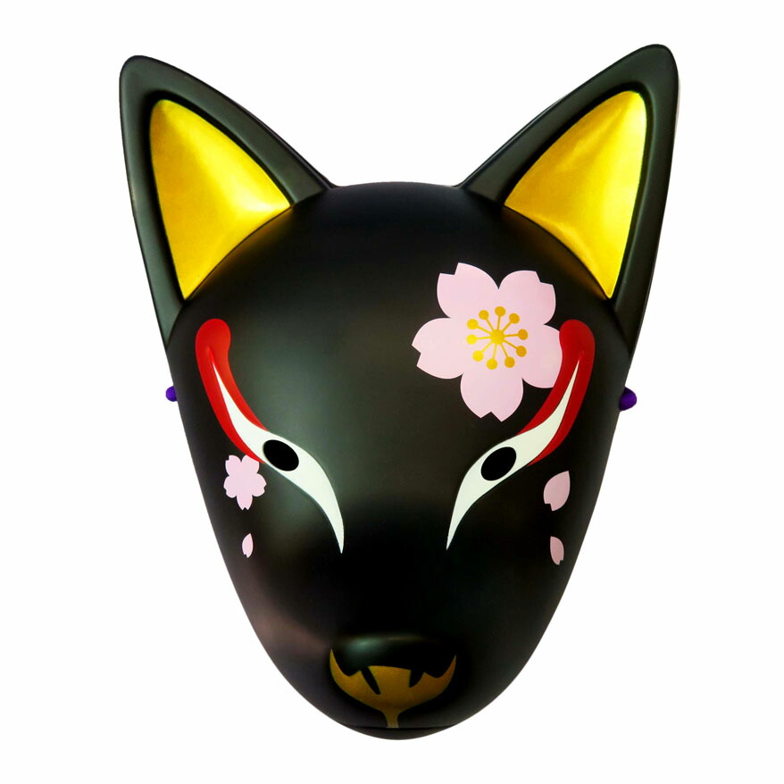 楽天市場】【民芸品お面】狐面（桜模様/赤）お面 きつねお面 ※個包装