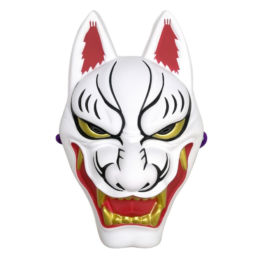 楽天市場】【民芸品お面】狐面（桜模様/赤）お面 きつねお面 ※個包装