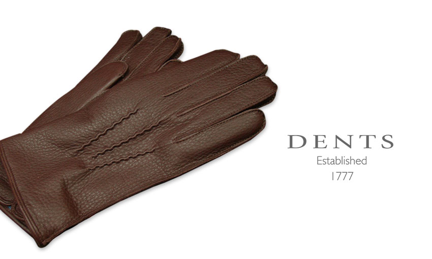 DENTS製 黒色サイズ7 DEERSKIN 鹿1枚革 ライニング交換済 DENTS