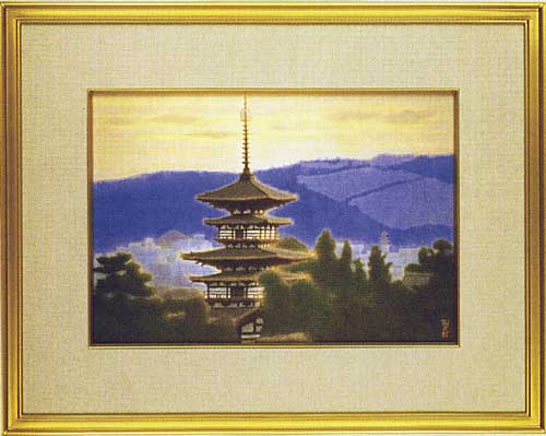 楽天市場】平山郁夫 絵画 木の間の塔 薬師寺 送料無料 【複製】【美術