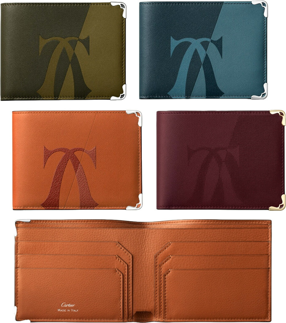 楽天市場】Cartier カルティエエンボスドゥーブルCロゴ 二つ折り財布