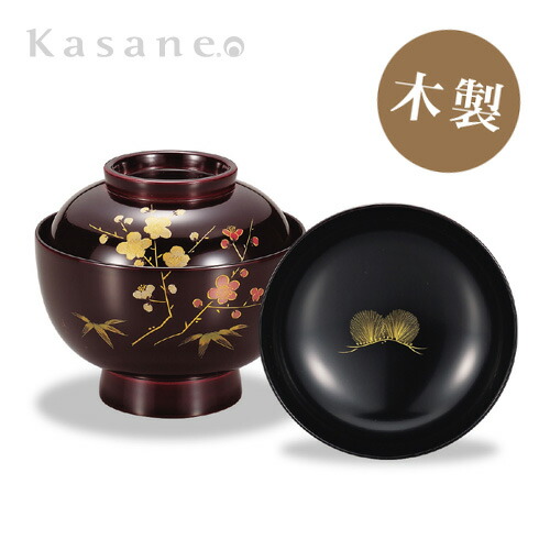 楽天市場】吸物椀 黒 波千鳥蒔絵（1客） 送料無料 日本製 吸い物椀 蓋