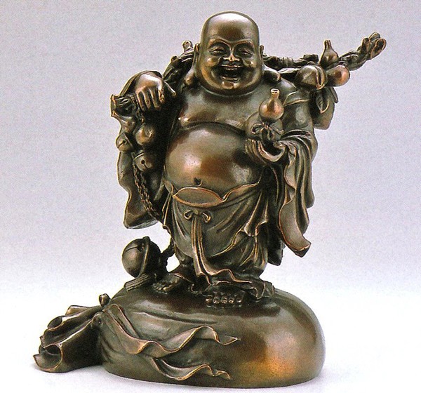 楽天市場】布袋様の置物 袋上瓢箪布袋30号 越井栄山作品 高岡銅器 送料