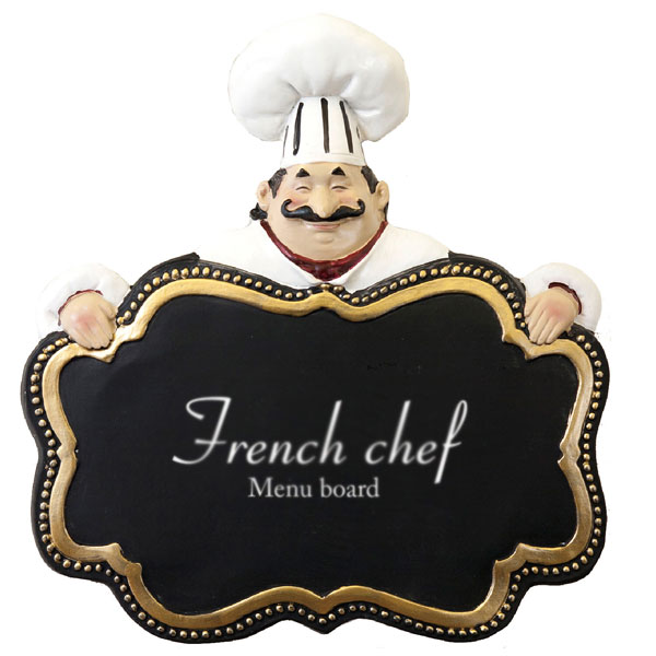 楽天市場】メニューボード シェフ 黒板 アンティーク 看板 ブラック