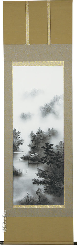 楽天市場】掛け軸 掛軸（かけじく）水墨山水（中沢 勝）＜太巻桐箱収納