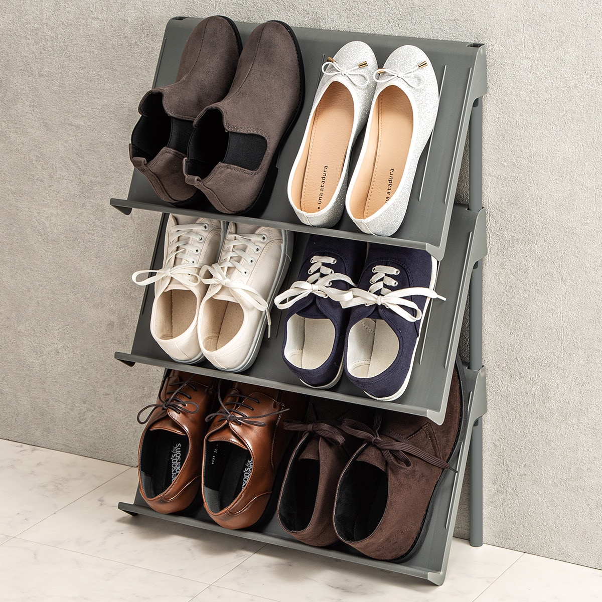 楽天市場】天板付き5段シューズラック (VI325001 ミドルブラウン