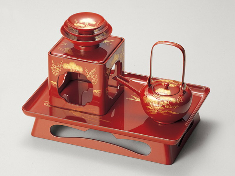 楽天市場】沈金松竹梅鶴亀 屠蘇器（朱） 宮内庁御用達 屠蘇器 日本製
