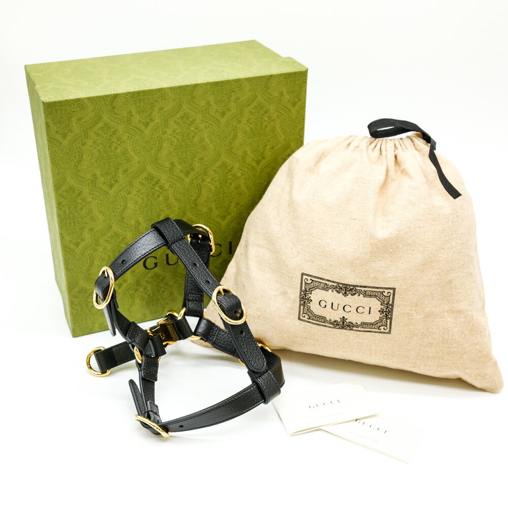 楽天市場】GUCCI グッチ ペット ハーネス 犬 胴輪 レザー ブラック 黒