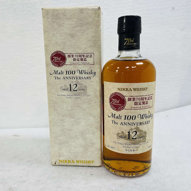 ニッカ モルト 100 70周年記念の限定版 ウイスキー 12年 500ml NIKKA
