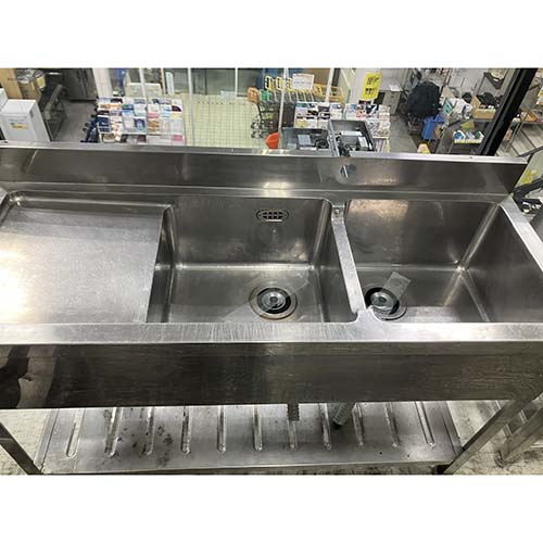 楽天市場】2槽シンク 幅1200×奥行600×高さ800mm(別途 左・後側バック