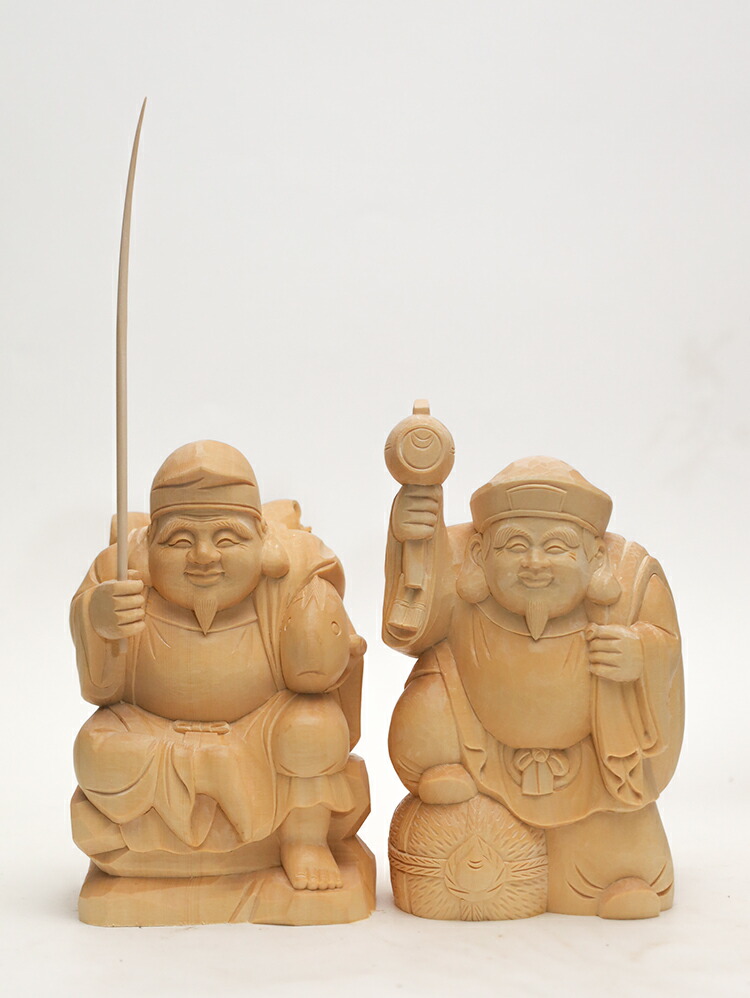 木彫り 大黒様 一刀彫 手彫り 細密 欅 置物 時代物 総重量4.8㎏ 送料