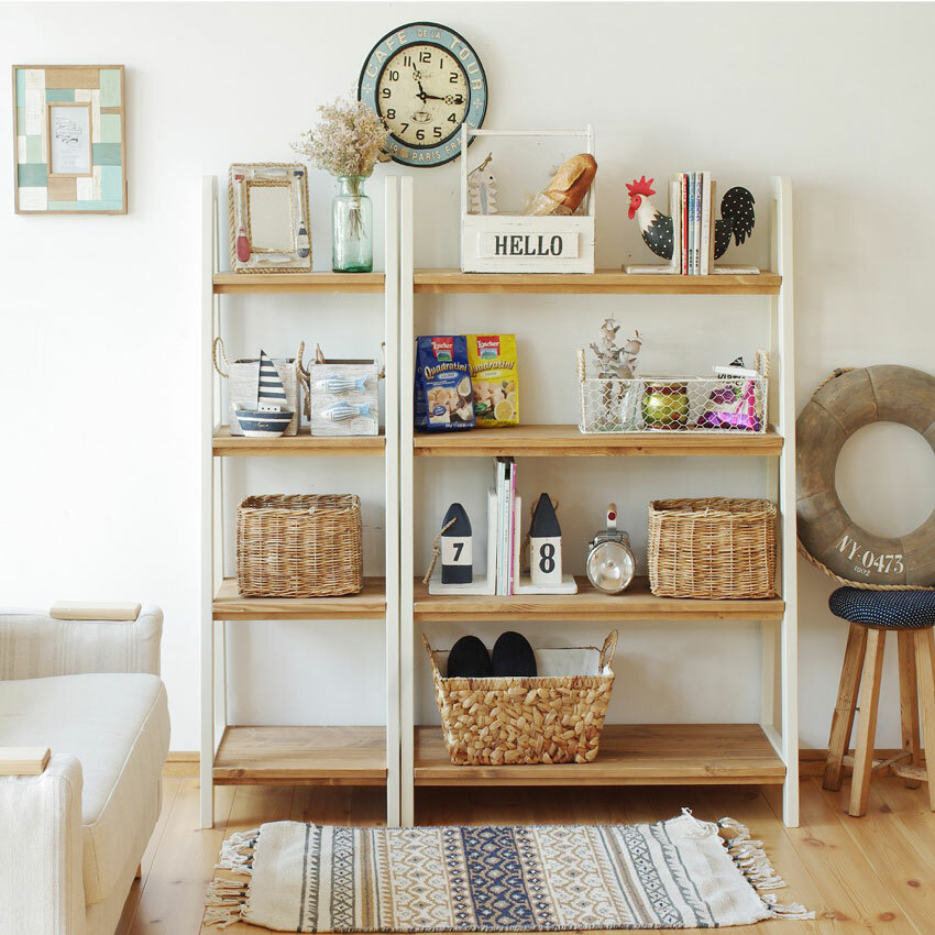 楽天市場】オープンシェルフ 木製シェルフ 木製 パイン材 ディスプレイ