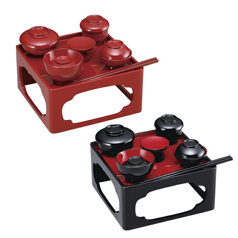 楽天市場】PC仏膳P椀セット（霊供膳・御霊膳)会津塗 5.5寸～8寸 朱／黒