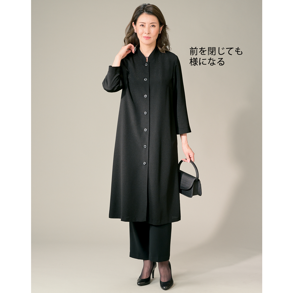 ちりめんワンピースジャケット【黒】｜家庭画報ショッピングサロン