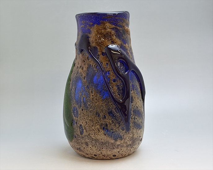 人間国宝 稲嶺盛吉作の琉球ガラス花瓶です