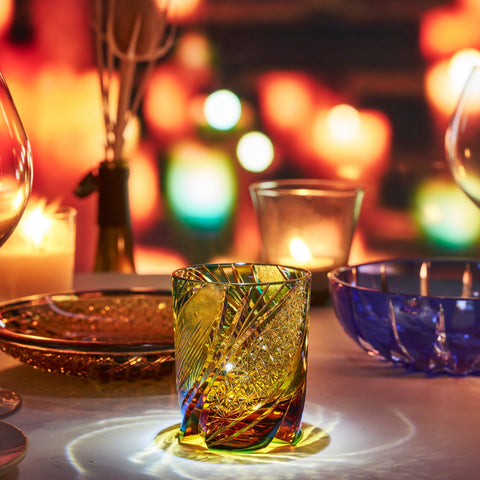 江戸切子 流星 酒グラス 琥珀緑 ｜江戸切子グラスならTABLEAU ONLINE