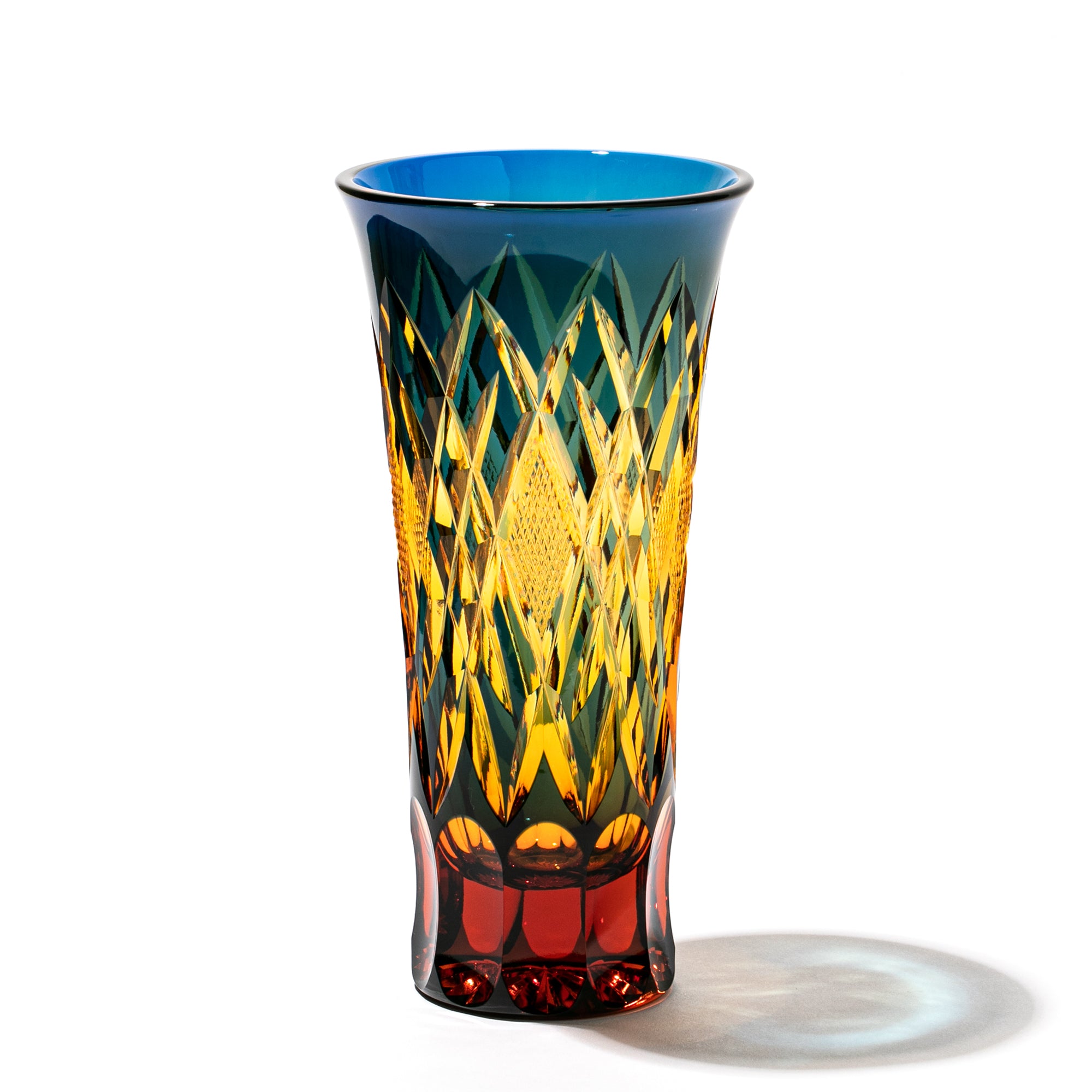 超希少品☆江戸切子 木村泰典 ロックグラス 瑠璃色（切子 江戸切子