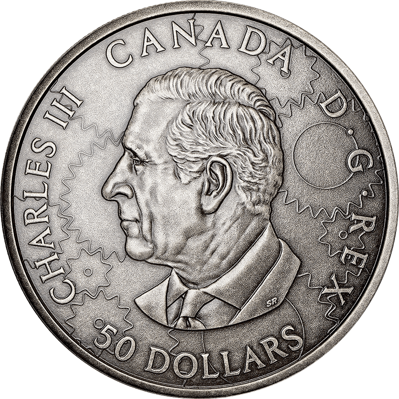 カナダ 2025年 奇想天外な世界 蒸気機関車 50ドル銀貨 アンティーク