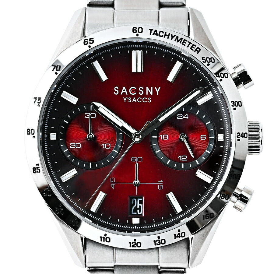 サクスニーイザック クオーツ クロノグラフ SY15219-RE メンズ 電池式