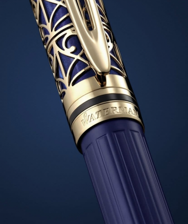 WATERMAN 万年筆 青 ストライプデザイン