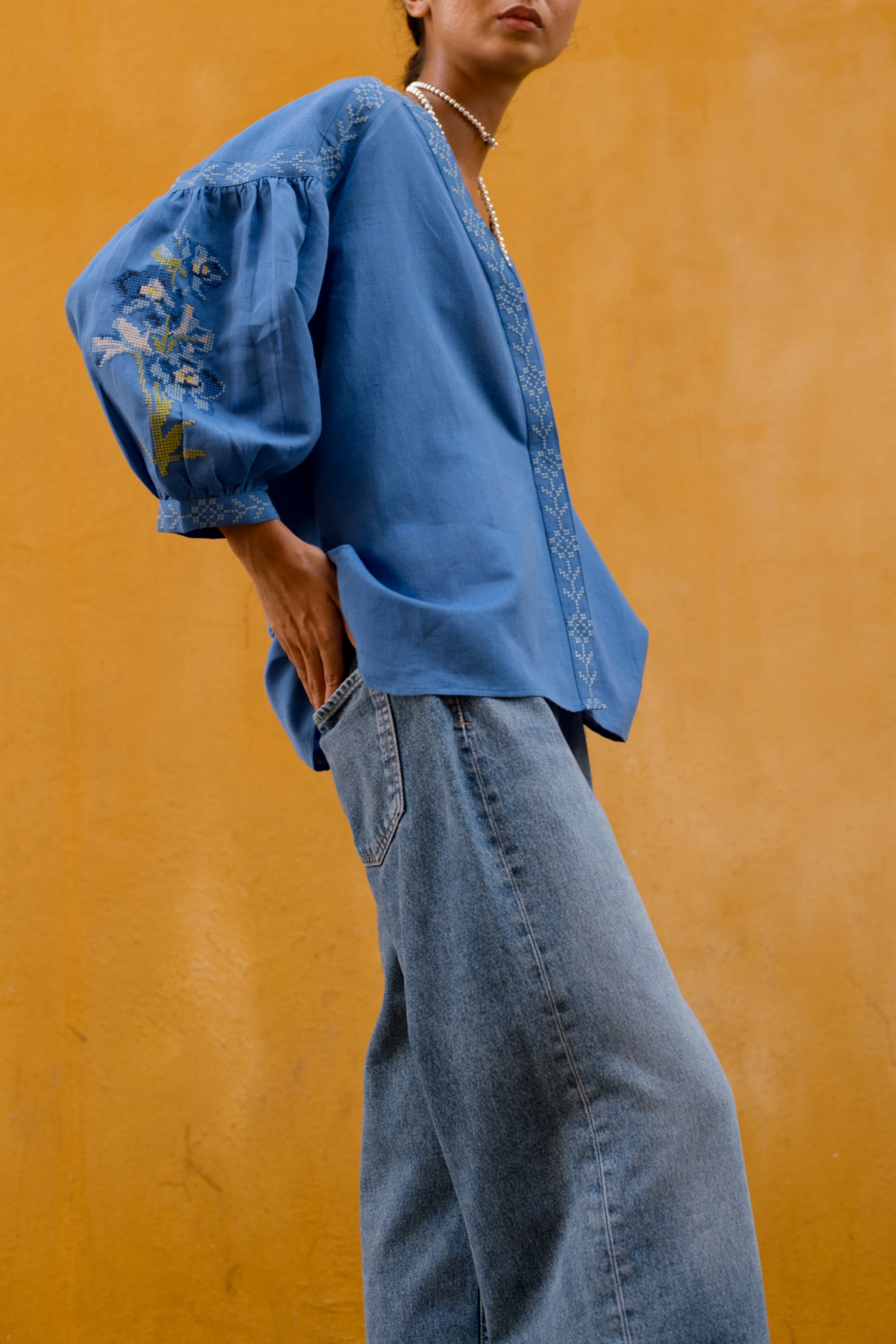 Royal Blue Blouse – De Castro Moda LLC