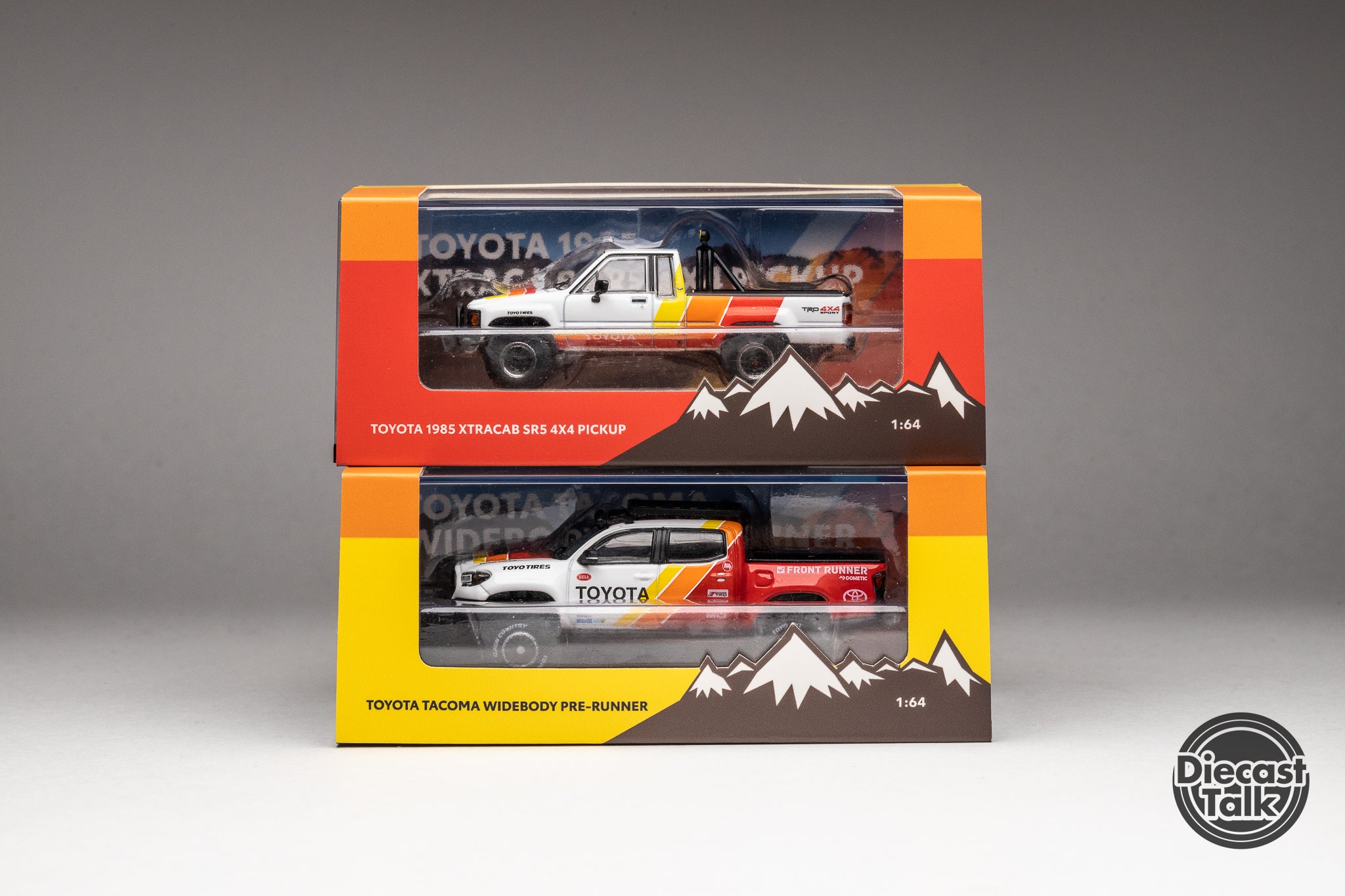 GCD DiecastTalk Exclusive 1/64 Toyota Hilux + Tacoma TRD Box set Ltd 1