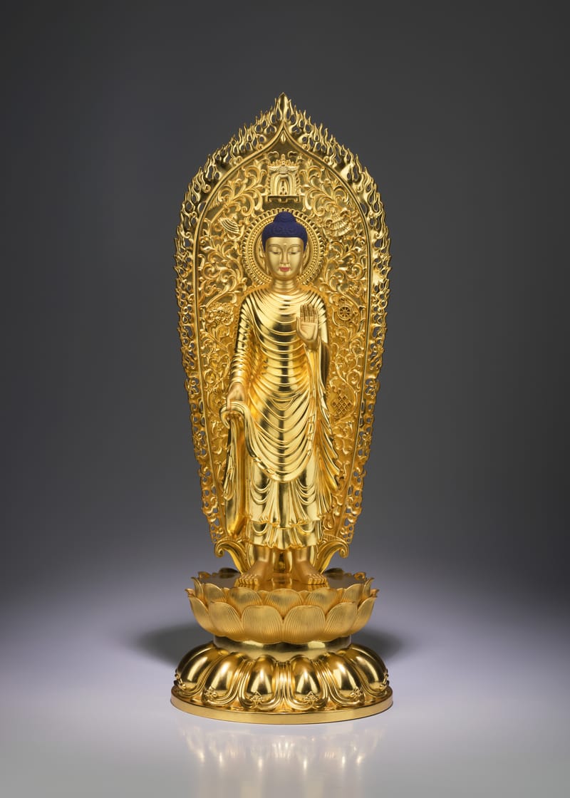 三生蔵 銅塗金釈迦牟尼仏像 銅釋迦牟尼佛像 時代