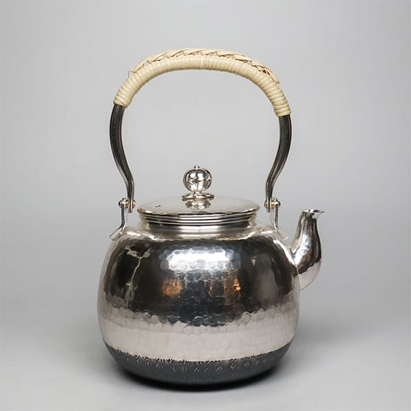 銀瓶/御湯沸】秀峰堂 湯沸 茶道具 希少品 丸型五合