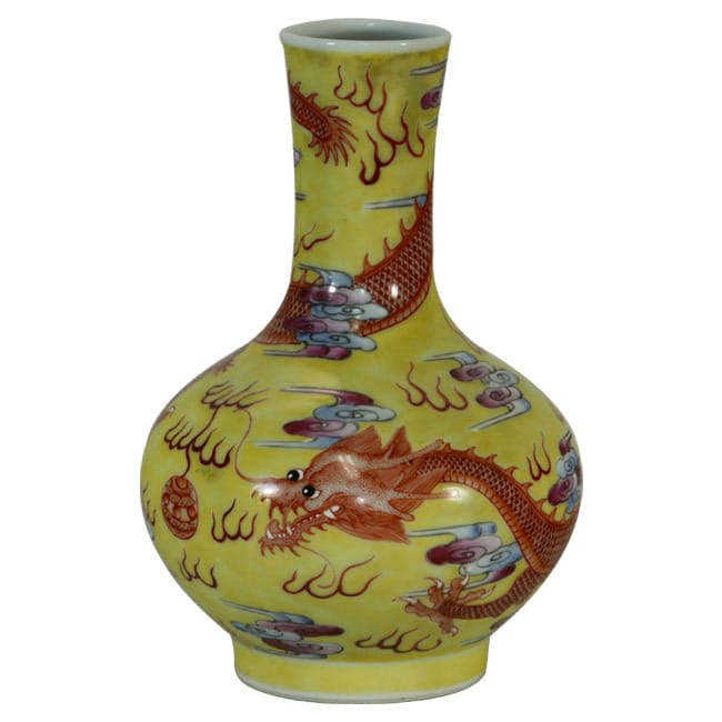 鹿港窯| 粉彩驕黃地蟠龍紋瓶| 台北故宮博物院典藏重現| 吉祥開運擺件