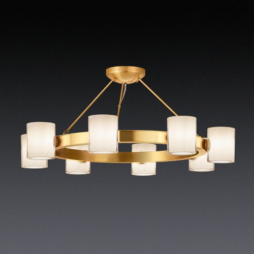 美品 ヤマギワ シャンデリア 5灯 真鍮 ガラス ライト ヤマギワ