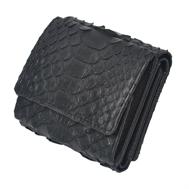 パイソン 三つ折り財布 レディース メンズ 蛇革 BOX型小銭入れ ミニ