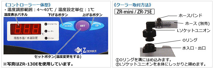 ゼンスイ 水槽用クーラー ZR-75E (冷却水量300L以下/淡水・海水両用
