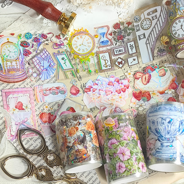 15本】 海外マステ petテープ まとめ売り コラージュ 素材 断捨離 ⑤