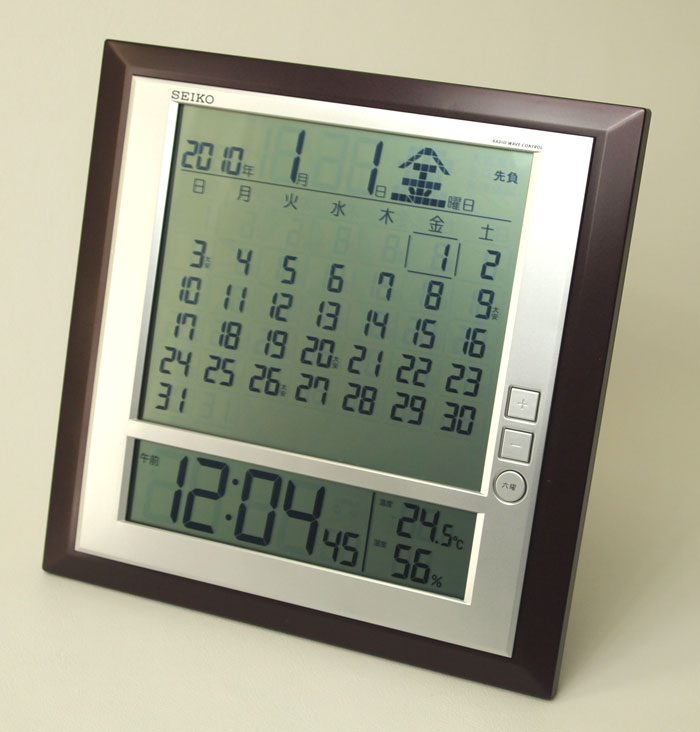 セイコー マンスリーカレンダー機能搭載 電波掛置兼用時計 SQ421B