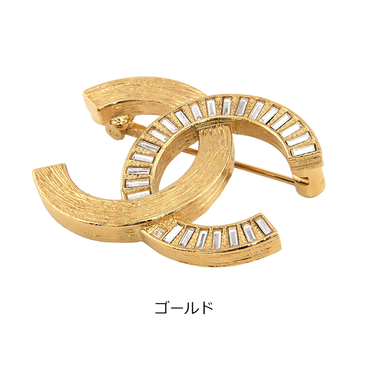 CHANEL ゴールド ダブルCロゴ ブローチ CHANEL ゴールド ダブルCロゴ