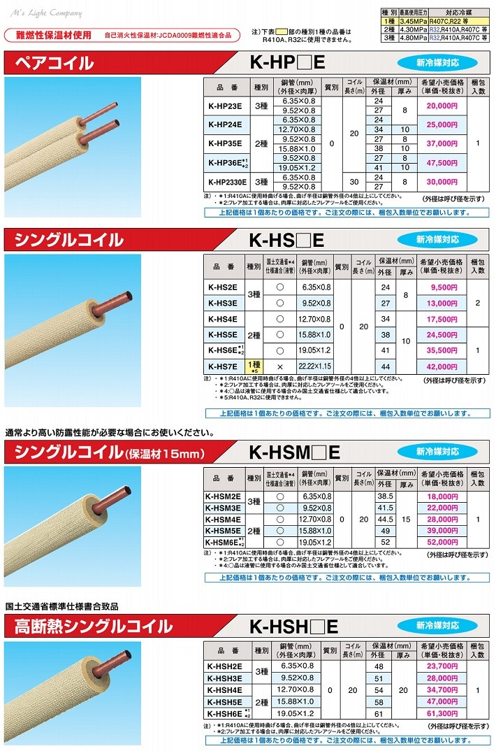 お買い得 5個セット オーケー器材 K-HP23E ペアコイル 被覆冷媒配管 難
